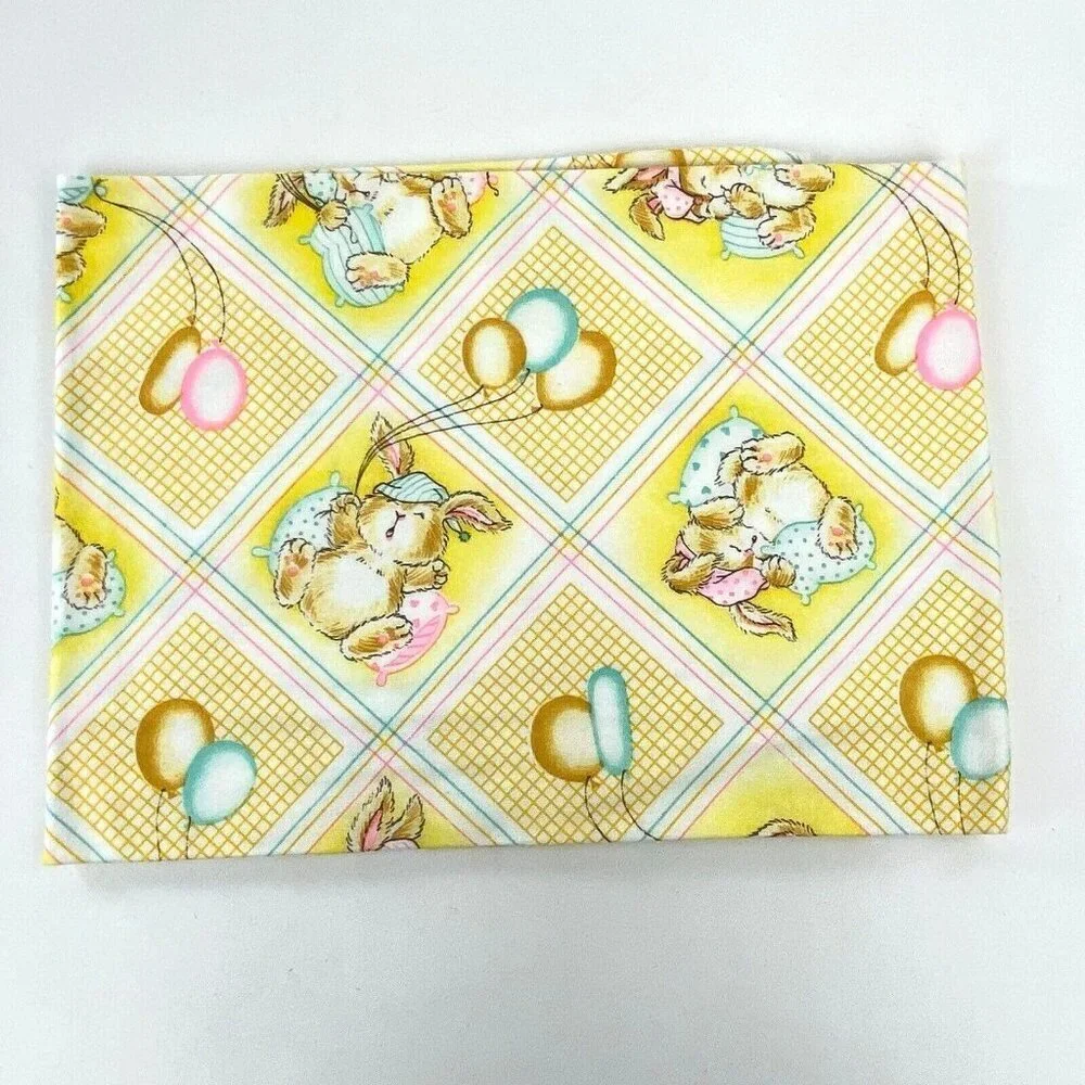 Dundee Receiving Swaddle Blanket Sleeping Bunny Rabbits Yellow 29